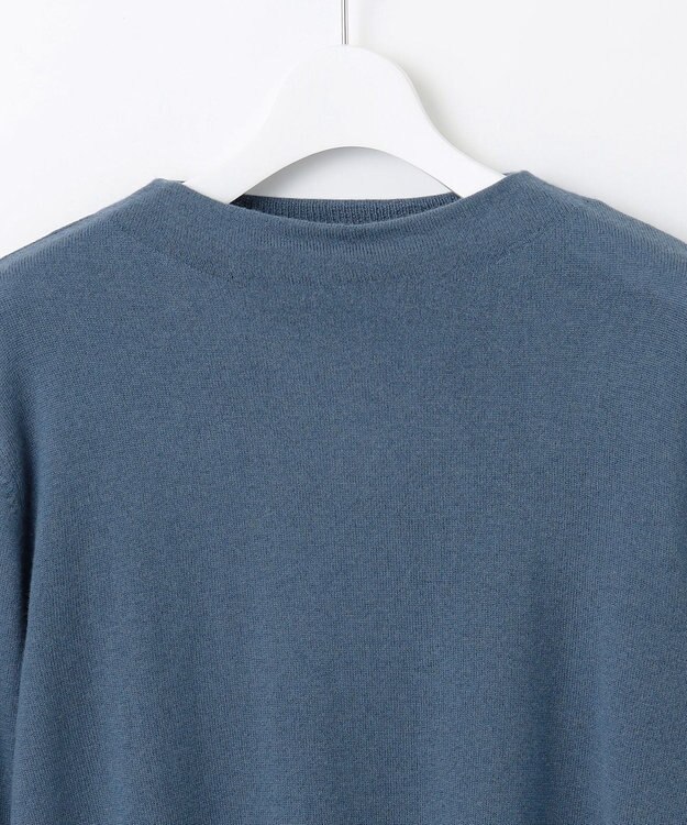 J.PRESS LADIES 【洗える】SOFT TOUCH WOOL 立ち襟 ニット ダルブルー系
