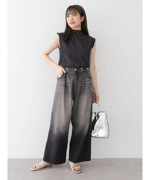 Green Parks ・Ｐｅｔｉｔ　Ｆｌｅｕｒ　ウェーブメロープルオーバー Charcoal Gray