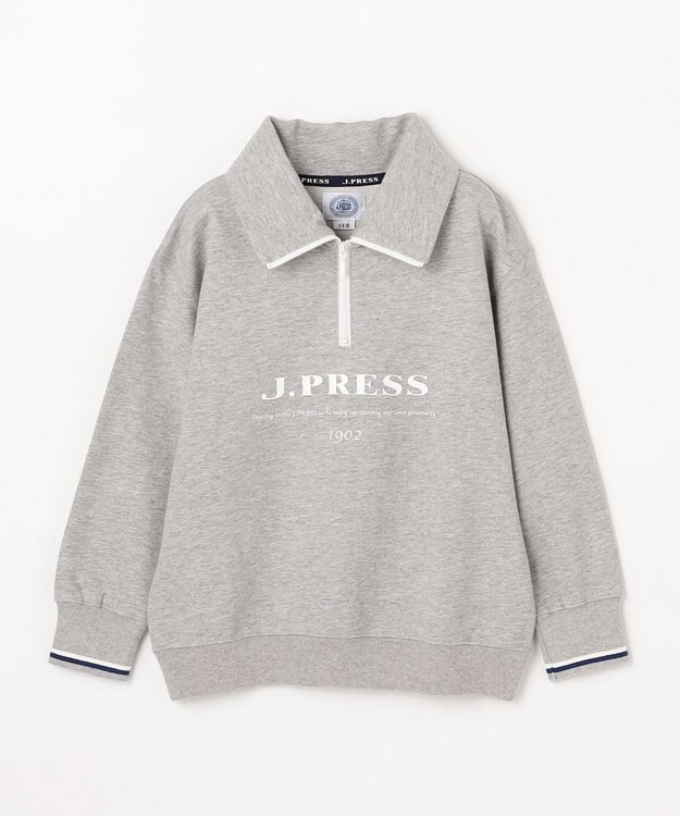 J.PRESS KIDS 【100-130cm】ミニ裏毛 ハーフジップ トレーナー グレー系