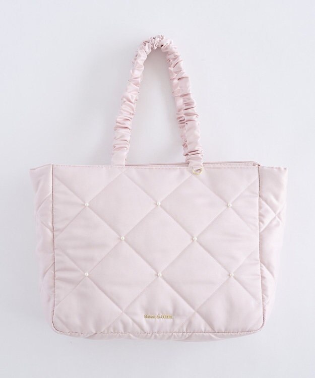 Maison de FLEUR キルティングエアリーキャリーオンバッグ Pink Beige