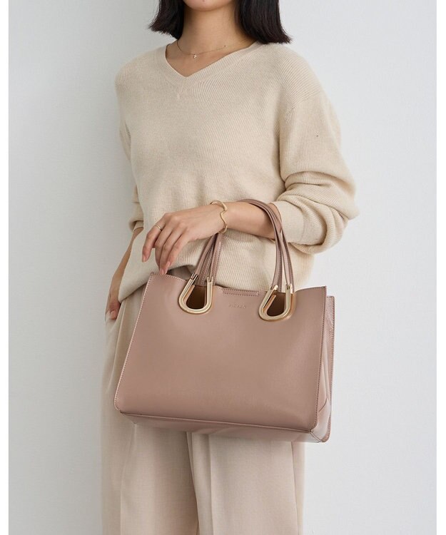 MioFIRANO ホースシューエナメルハンドバッグ 2WAY　FIRANO フィラノ BEIGE