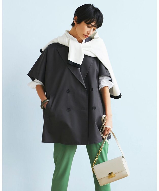 ICB L ハーフスリーブトレンチ チャコール系