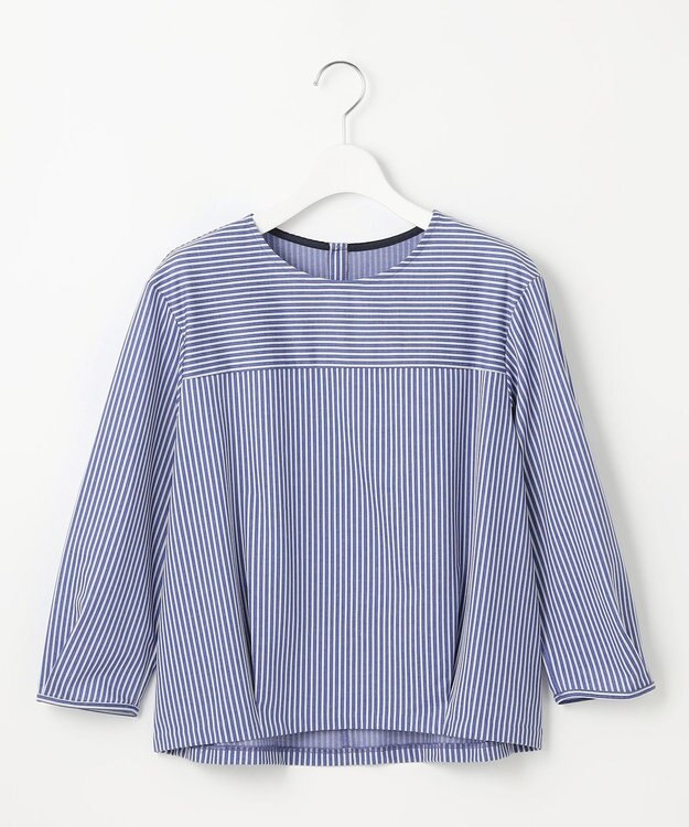 J.PRESS LADIES Jカミーチェストライプ クルーネック カットソー ネイビーストライプ系