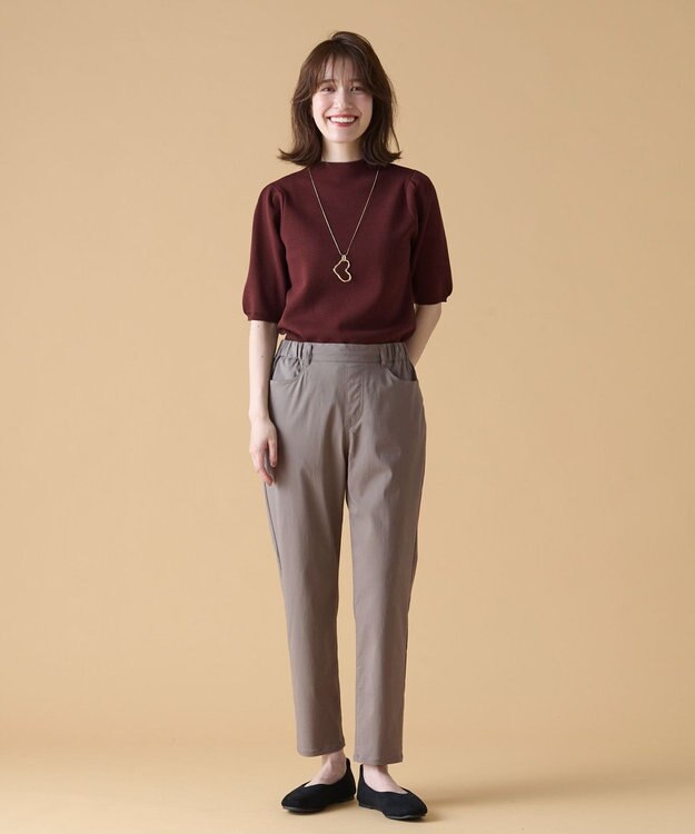 ANY 【UVカット/ウエストゴム/ストレッチ】大人の７daysデイリーパンツ モカ