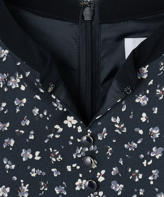 J.PRESS LADIES L 【洗える】スパンウェーブフラワープリント ワンピース ブルー系5