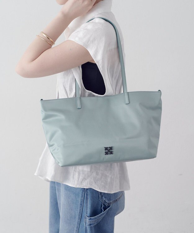 russet バイカラーレザーハンドルトートバッグ(SF-279) Sax