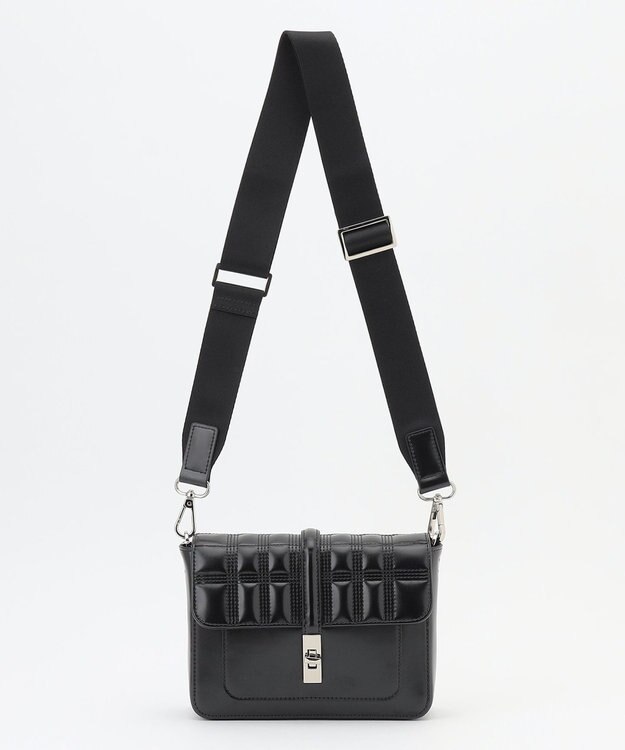 ICB フラップミニショルダーバッグ キルティングブラック系