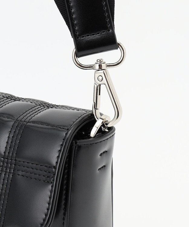 ICB フラップミニショルダーバッグ キルティングブラック系