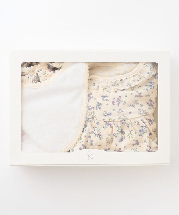 組曲 KIDS 【70㎝】ロンパース＆スタイ ギフトボックス アイボリー系