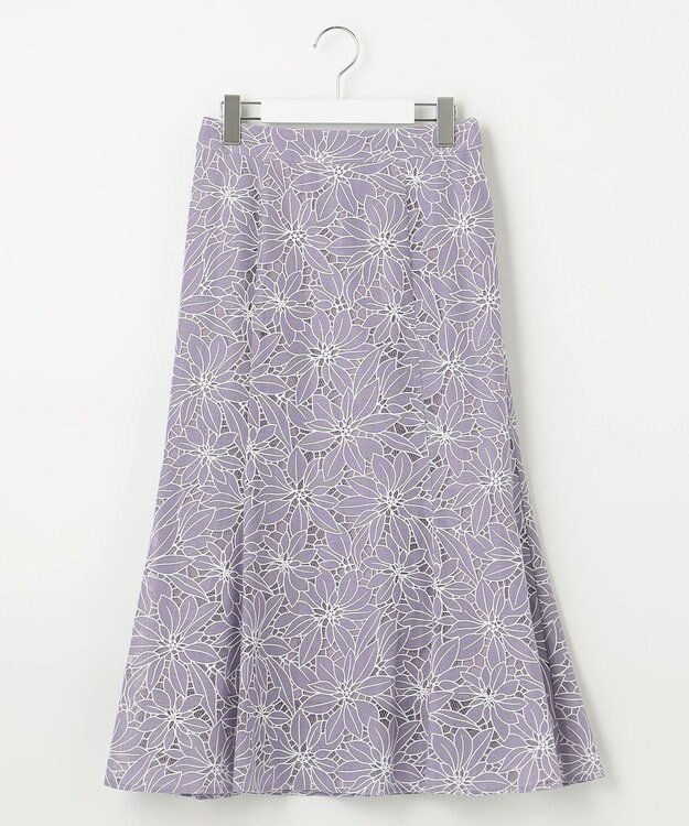 Feroux フラワーオパールレース スカート ライラック系