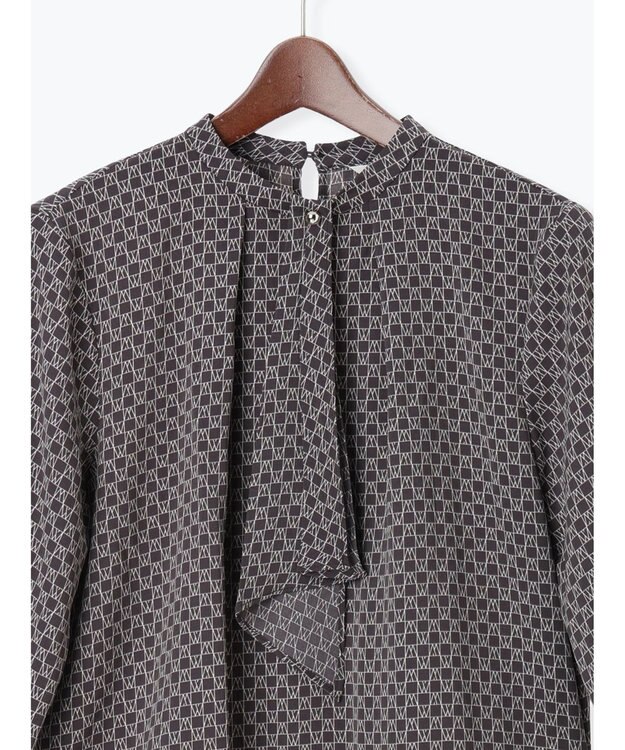 Te chichi パターンアソートボウタイブラウス グレー