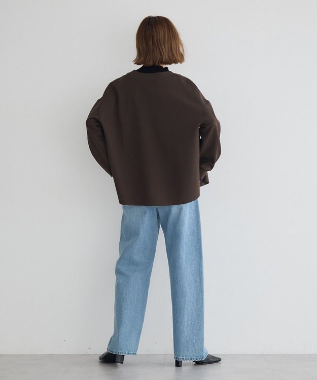 YECCA VECCA 金釦カットジョーゼットカーディガン Brown