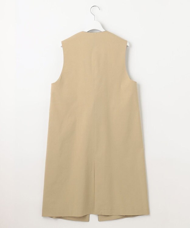 自由区 L 【洗える】テンセルリネンストレッチ ジレ ベージュ系