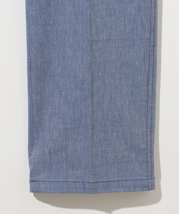 JOSEPH ABBOUD 【キングサイズ・ウエストも伸びる/清涼/ストレッチ】ストレッチリネンシャンブレーパンツ サックスブルー系