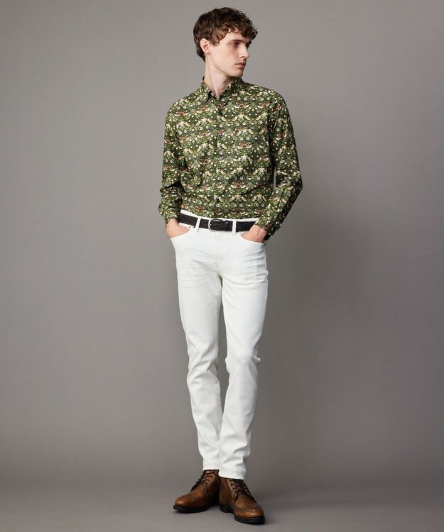 JOSEPH ABBOUD 【ストレッチ/きれいめコーデに！】2WAY ストレッチ デニム ホワイト系