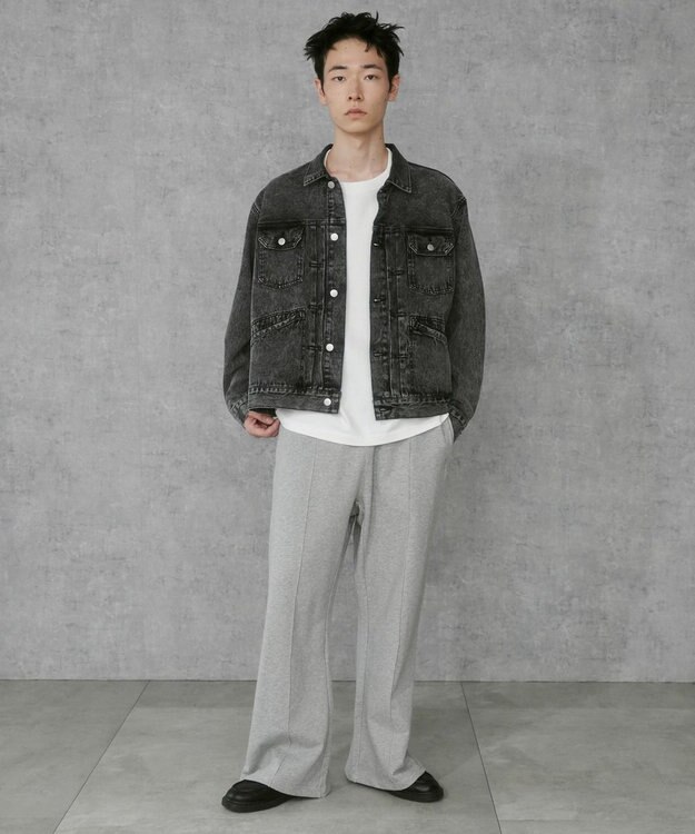 WEGO 【ウエストゴム】スウェットフレアパンツ 杢グレー