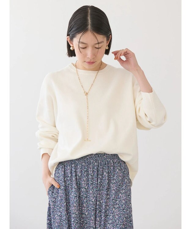 AMERICAN HOLIC 前振りニットプルオーバー Ivory