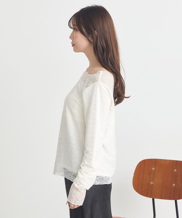 earth music&ecology 【吸湿発熱】【2WAY】あったかフェミニンインナー（２ｗａｙネック） Off White