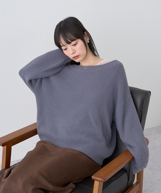 earth music&ecology 【吸湿発熱】【2WAY】あったかフェミニンインナー（２ｗａｙネック） Light Gray