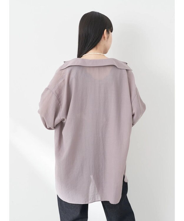 earth music&ecology シアーボーイズライクシャツ Off White