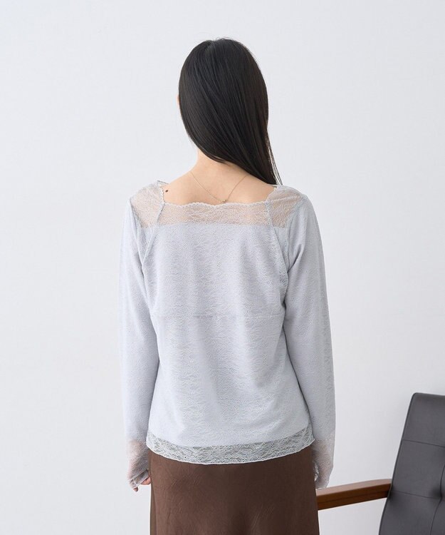 earth music&ecology 【吸湿発熱】【2WAY】あったかフェミニンインナー（２ｗａｙネック） Light Gray