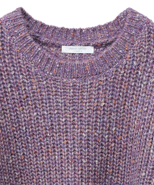 Green Parks ｍｉｘラメショートニットプルオーバー Purple