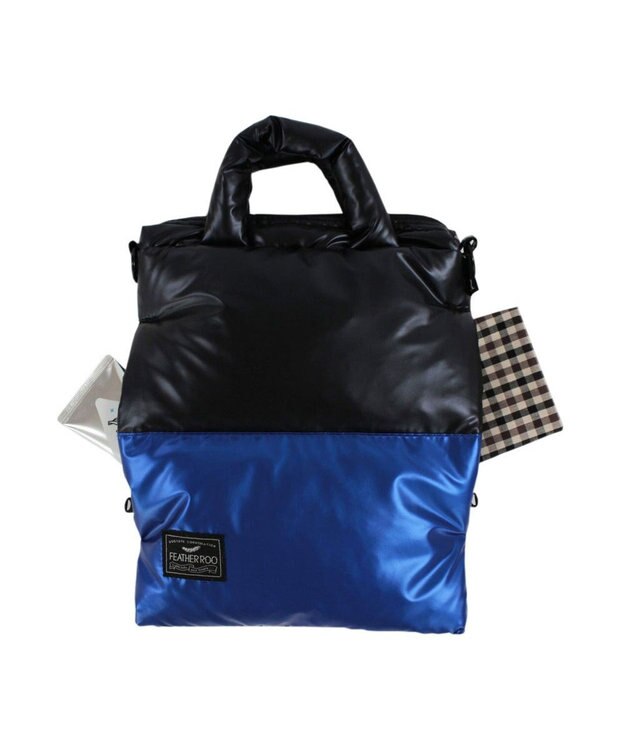 ROOTOTE 1474【取外し可能ショルダー付き】LT.サコッシュ.フェザー.カラー-B 01：ブラック・ブルー