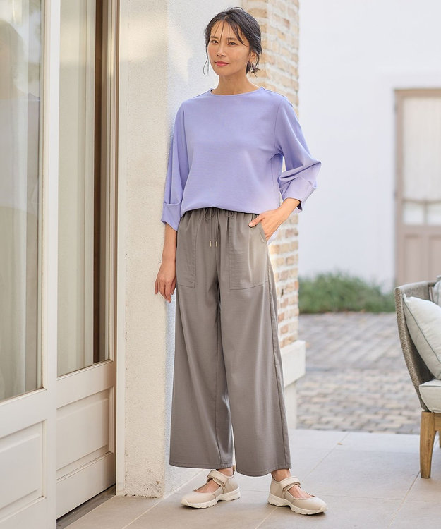 ANY L 【洗濯機可能/接触冷感/UVケア/イージーケア】清涼リラックスパンツ グレー