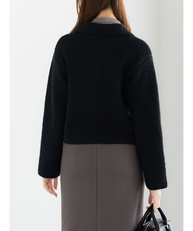 Te chichi フラットカラーメタル釦ニットジャケット《2025winter catalog item》 ブラック