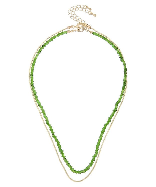 Green Parks ｅｖｅｒｙ　ｗａｌｋ．２本ＳＥＴ　ビーズネックレス Green