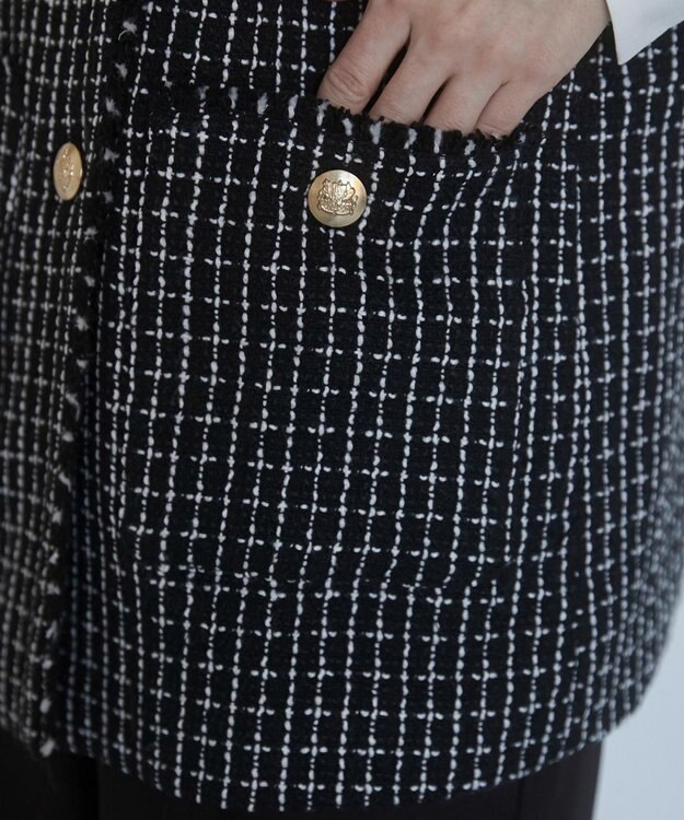 WEGO 【ANGIE VINTAGE/オケージョン対応 / セレモニー対応】ノーカラー ツイードジャケット ブラックその他