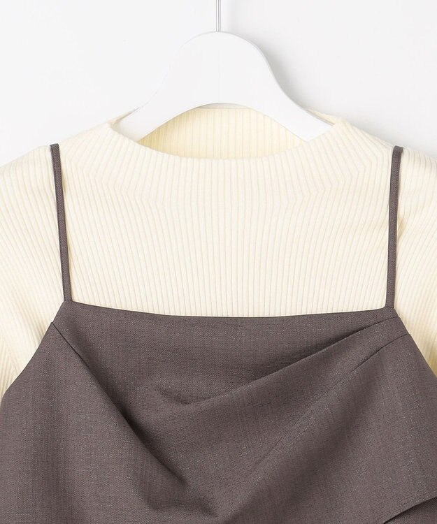 ANY SIS 【2SET】ビスチェ ワンピース × ニット セット ブラウン