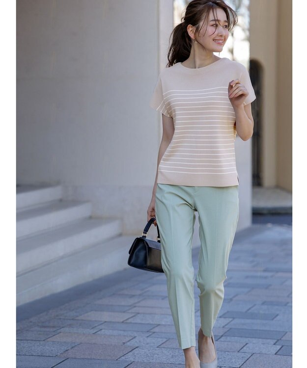 ANY SIS S 【ストレッチ・接触冷感・撥水・UVカット・洗える】エアリーストレッチ テーパードパンツ ミント