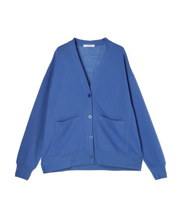 Green Parks ミニ裏毛Ｖネックカーディガン Blue