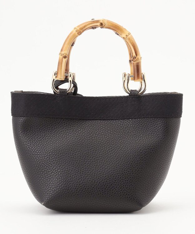 23区 バンブーハンドル ミニ ショルダーバッグ ブラック系