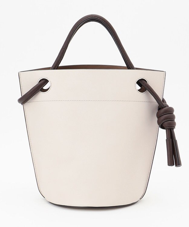 23区 ORSETTO レザー バケット ショルダー バッグ アイボリー系