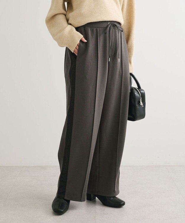 Green Parks あったか裏起毛サイドラインスウェットパンツ Charcoal Gray