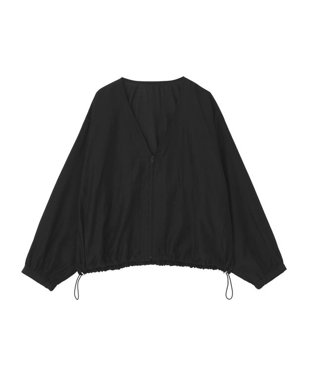Green Parks シアーＺＩＰＶネックブルゾン Black