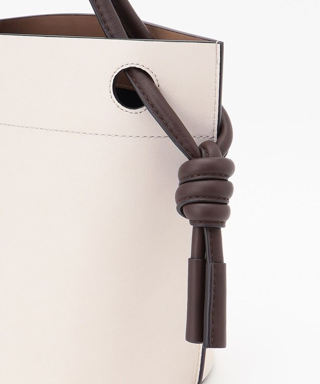 23区 ORSETTO レザー バケット ショルダー バッグ アイボリー系