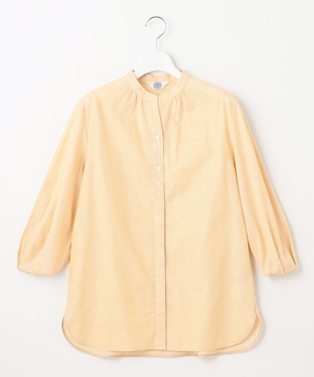 J.PRESS LADIES S 【洗える・吸水】 BEZピンチェック スタンドカラー ブラウス イエロー系3