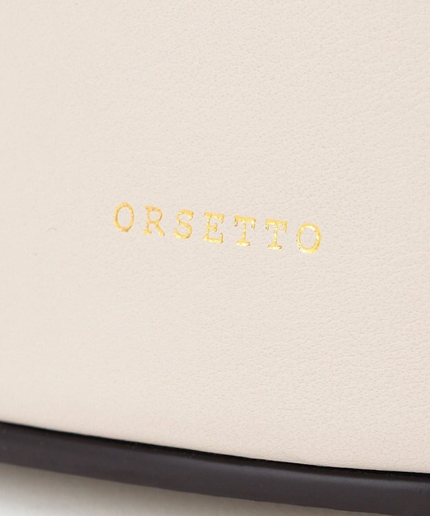 23区 ORSETTO レザー バケット ショルダー バッグ アイボリー系