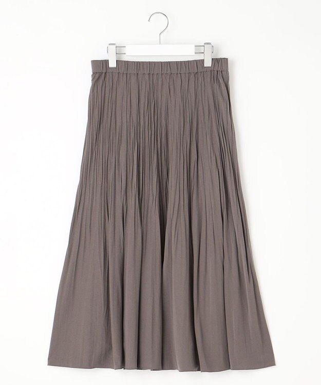 J.PRESS LADIES L 【洗える】パウダリージャージー ランダムプリーツ スカート グレー系