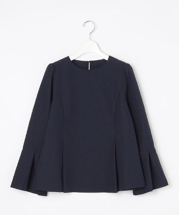 Feroux 【セットアイテム】美シルエット ブラウス×パンツ セットアップ ネイビー系