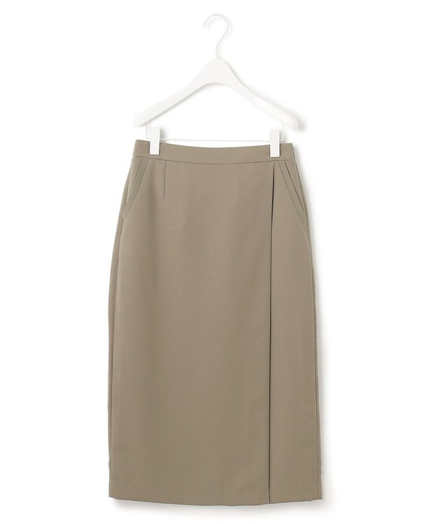 ICB 【接触冷感・UVケア・速乾・洗える】FluidBackSatin ナロースカート オリーブ系