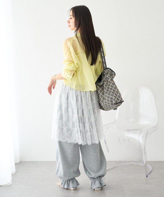 earth music&ecology チュールヘムキャミソール Off White