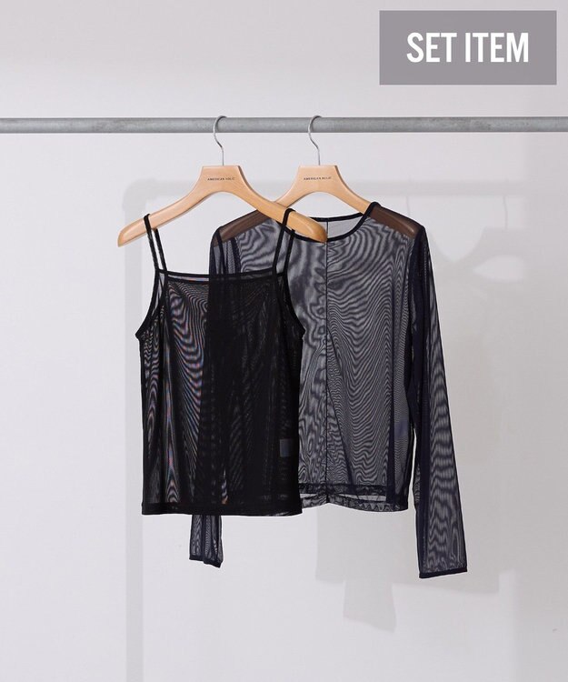 AMERICAN HOLIC 【２点セット】チュールキャミレイヤードトップス Navy