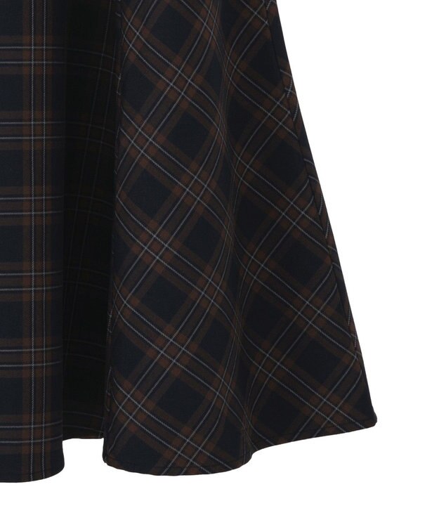 earth music&ecology バックレースアップスカート Check Navy