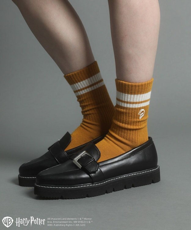 Green Parks ハリー・ポッター／ワンポイント刺繍ソックス Yellow