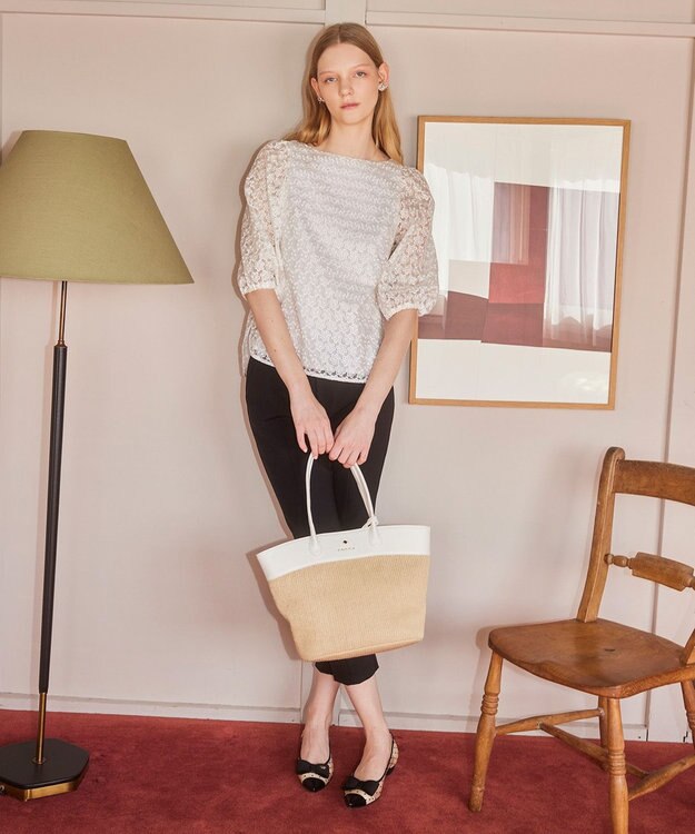 TOCCA 【A4サイズ対応】COLOR of AUBE BASKET かごバッグ オフ