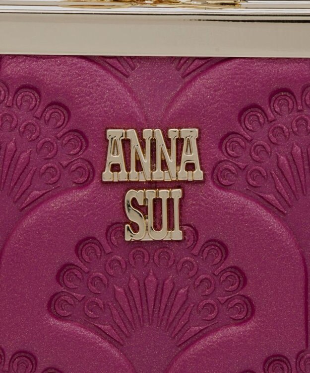 ANNA SUI ピーコック 二つ折り口金長財布 ピンク
